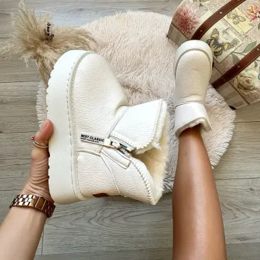 Ghete dama imblanite bej B717